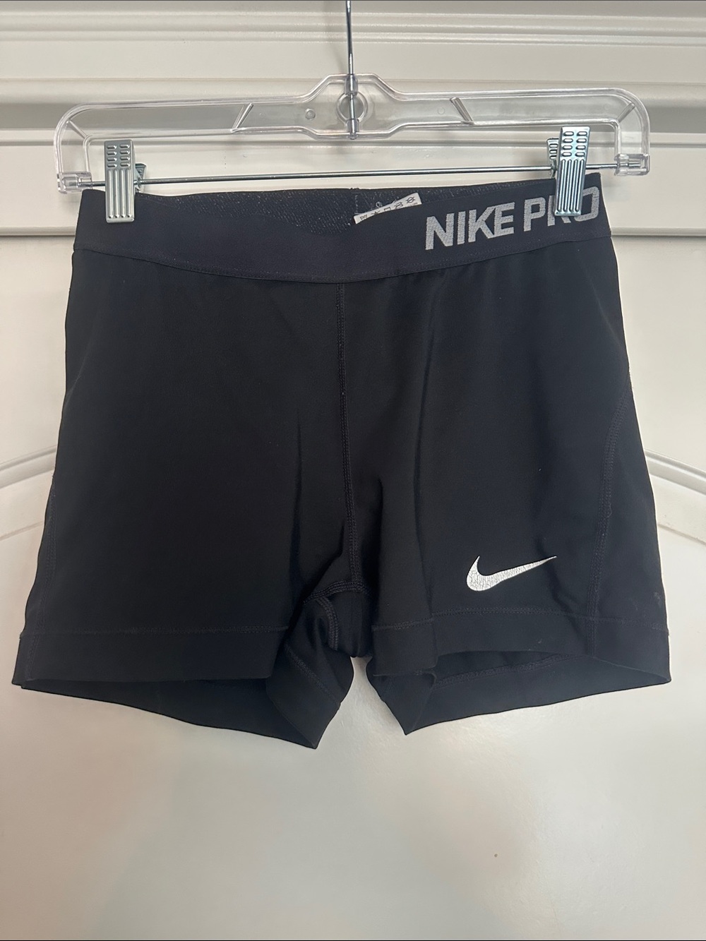 Nike Black Women's Performance Bike Shorts with Silver Swoosh
